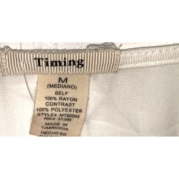 White Sheer Draped V-Neck Blouse By Timing Medium - Picture 4 of 9